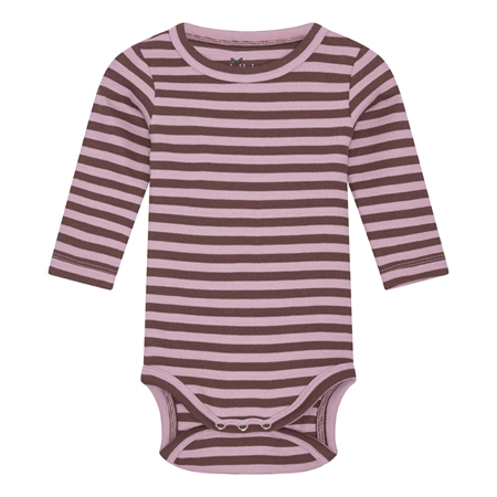 BIRKHOLM Stribet Rib Body Skygge Rosa & Kastanje Brun