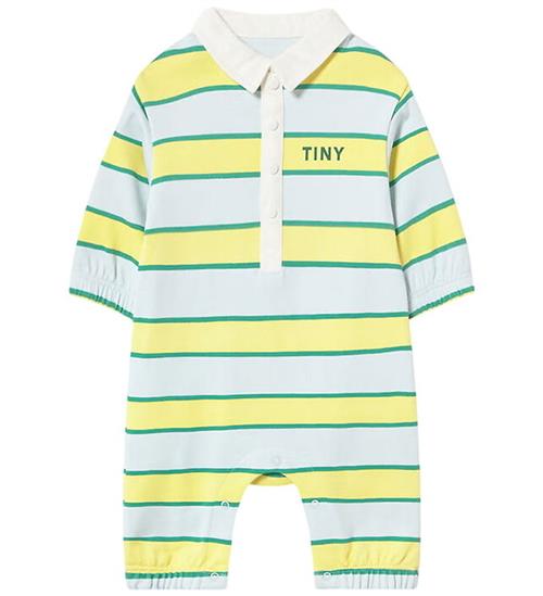 Tiny Cottons Heldragt - Polo - Retro Stripes - Ice Blue