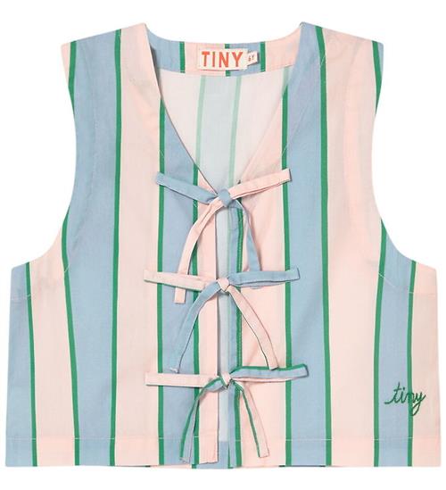 Tiny Cottons Vest - Retro Stripes Bows - Pastel Pink