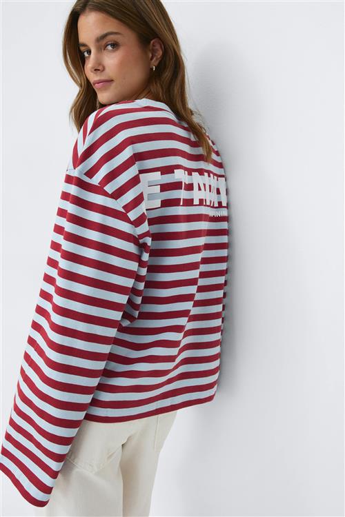 Gina Tricot - Stripe long sleeve tee - Langærmede toppe - Blå - M - Dame