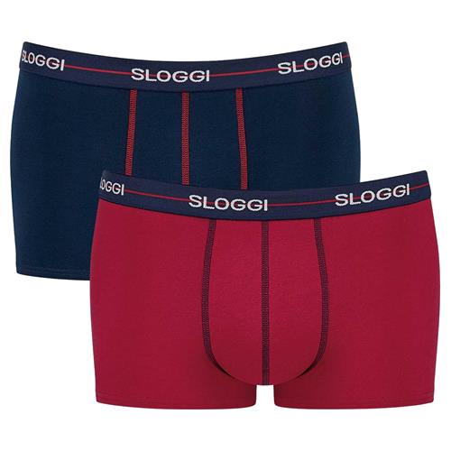 SLOGGI Boksershorts 'Blue Start'  natblå / rubinrød / hvid