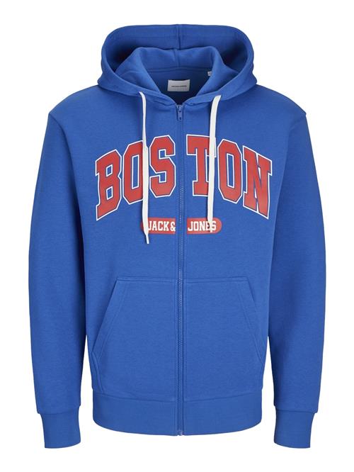 JACK & JONES Sweatjakke 'Bradley'  blå / rød / hvid