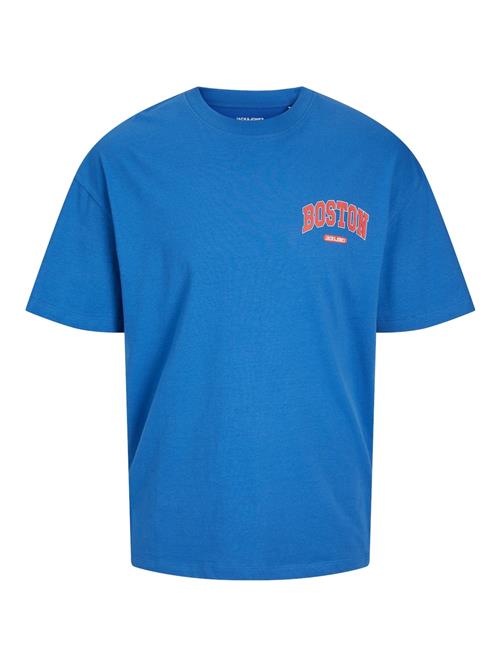 JACK & JONES Bluser & t-shirts 'Bradley'  blå / knaldrød / uldhvid