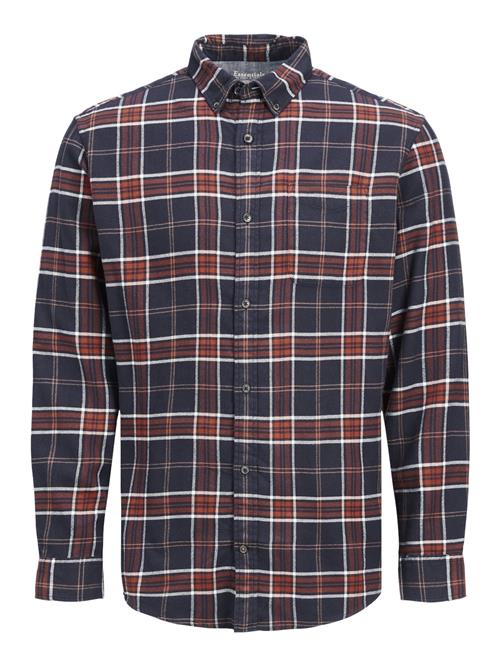 JACK & JONES Skjorte 'Joshua Buffalo'  marin / orange / hvid