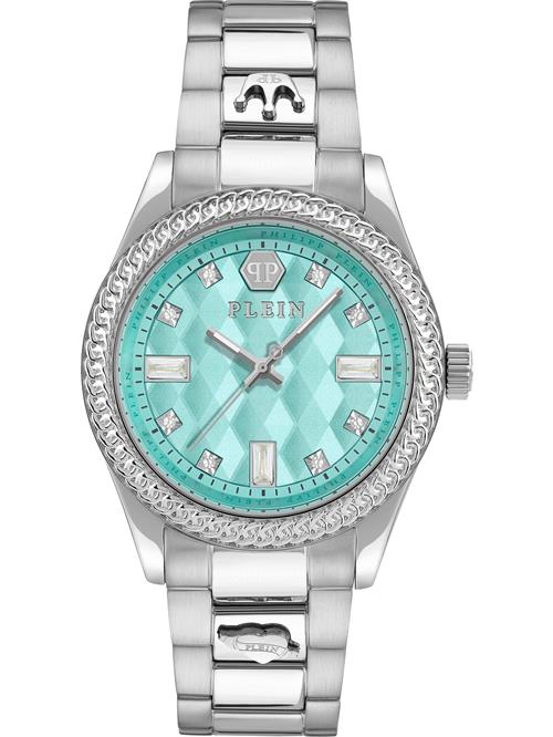 Philipp Plein Analogt ur  turkis / sølv