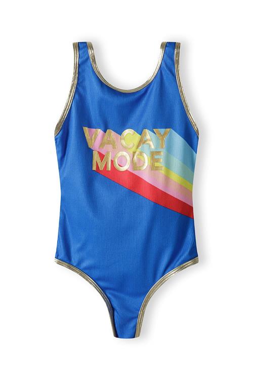 MINOTI Badedragt  aqua / royalblå / guld / lyserød