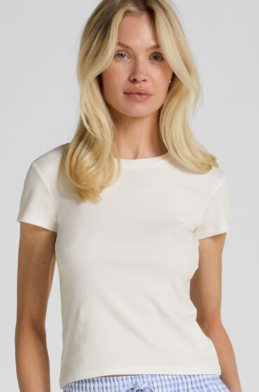 Hunkemöller Pyjamas Top med Korte Ærmer Hvid