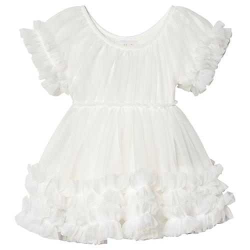 DOLLY by Le Petit Tom Flæsekjole White Off-white-4-6 Y  Hvid  4-6 år  kvinde
