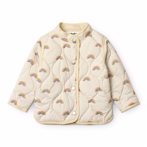 Molo Harrie Quiltet Jakke Small Rainbows  Small Rainbows 80 cm  Creme  80 cm  kvinde