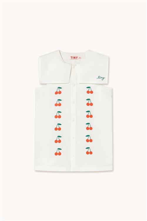 Tinycottons Mini Cherries Twill-kjole Off-white  Off-White 3 Y  Hvid  3 år  kvinde