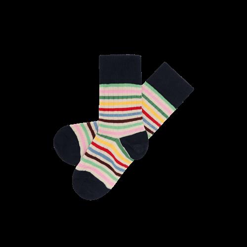FUB 2-pak Klassiske Stribede Sokker Multi Stripe  Multi Stripe-25-28 EU  Gul  25-28 EU  unisex