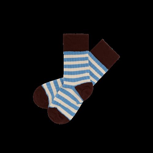FUB 2-pak Klassiske Stribede Sokker Sea/maroon  Sea/Maroon-19-21 EU  Blå  19-21 EU  unisex