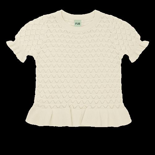 FUB Pointelle Tee Ecru  Ecru-120 cm  Creme  120 cm  kvinde