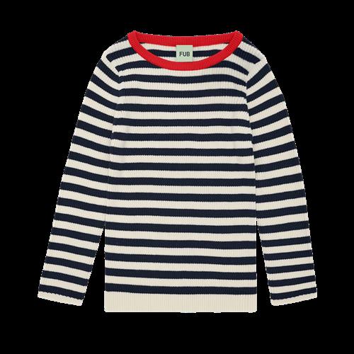 FUB Ribbluse Ecru/dark Navy  Ecru/Dark Navy-110 cm  Marineblå  110 cm  kvinde