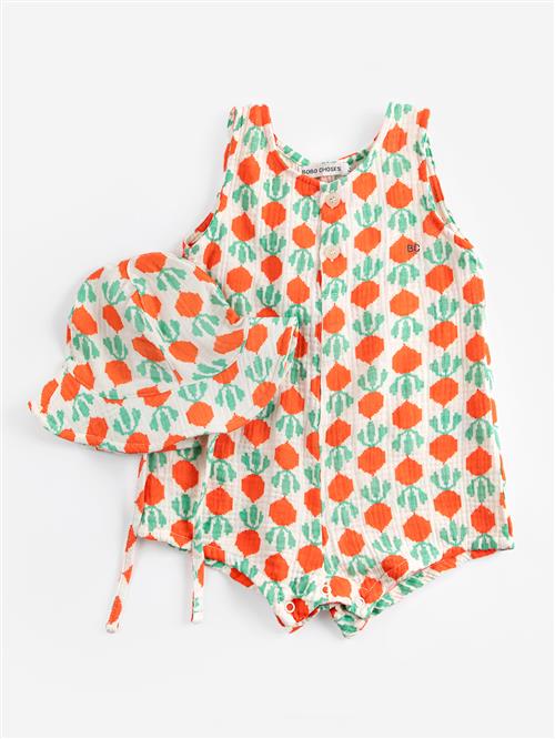 Bobo Choses Cool Radish All Over Romper & Hat Gavesæt White  White 3 months  Hvid  3 måneder  unisex