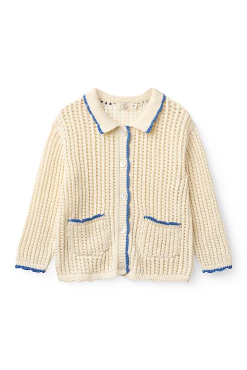 Copenhagen Colors Cardigan Cream Ocean Blue  Cream Ocean Blue 128 cm  Creme  128 cm  kvinde