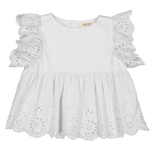 MarMar Copenhagen Broderet Bluse Cremefarvet 68 cm  Creme  68 cm  kvinde