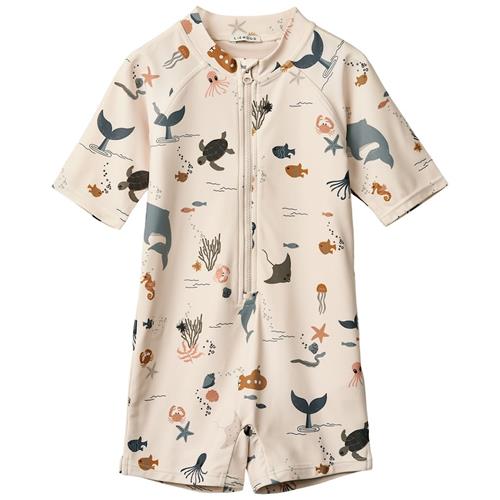 Liewood Max UV-badedragt Sea Creature Sandy Sea Creature / Sandy-86 cm  Beige  86 cm  unisex