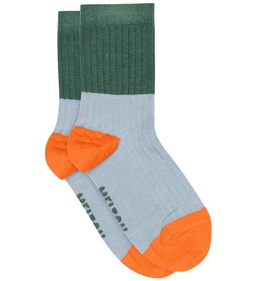 Melton Strømper - Block Colour - Faded Denim