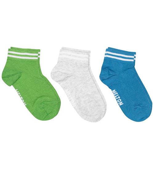 Melton Strømper - 3-pak - Sporty Sneaker - Malibu Blue