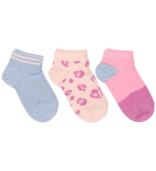 Melton Strømper - 3-pak - Leopard Sneaker - Crystal Pink