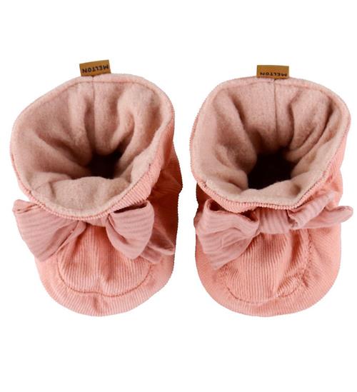 Melton Fløjlssko - Rose Dawn m. Sløjfe