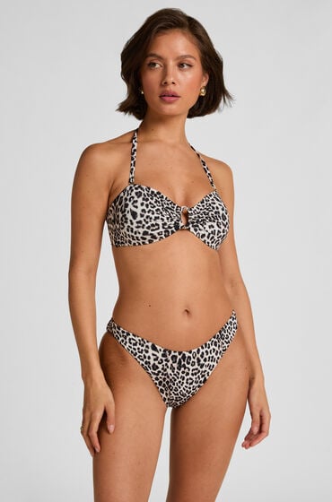 Hunkemöller Highleg Bikinibund Leopard Sort