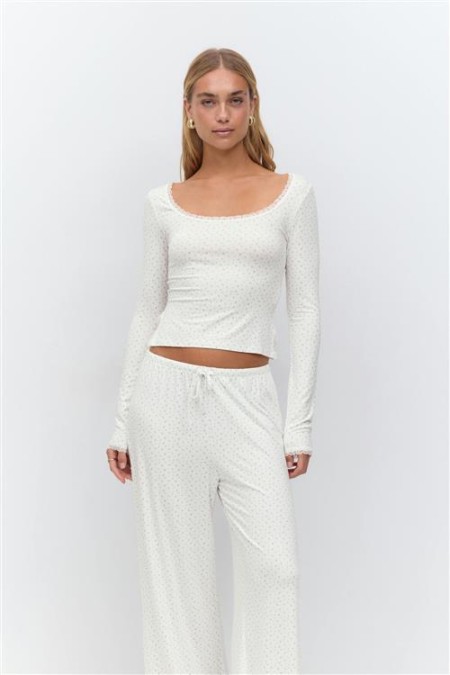 Gina Tricot - Soft long sleeve lace top - Langærmede toppe - Hvid - M - Dame