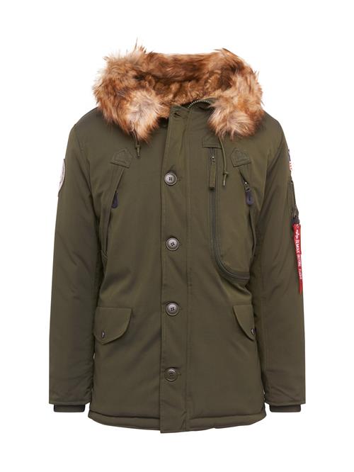 ALPHA INDUSTRIES Vinterjakke 'Polar'  chamois / oliven / knaldrød / hvid