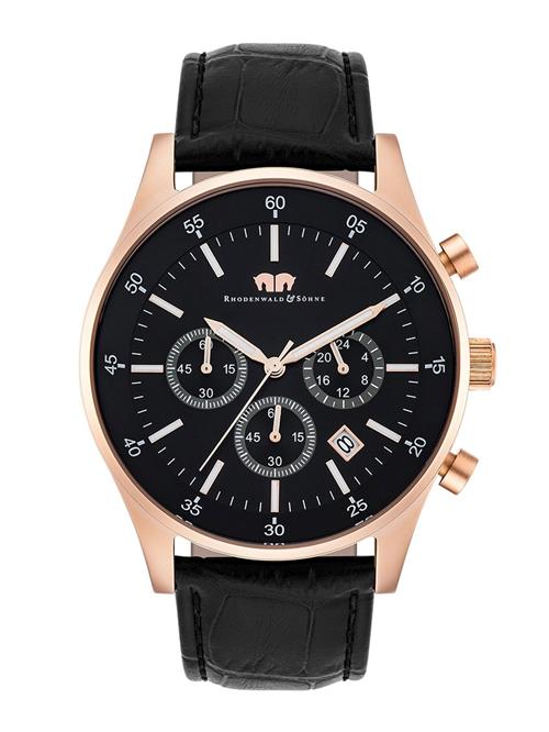 Rhodenwald & Söhne Analogt ur  rosa guld / sort