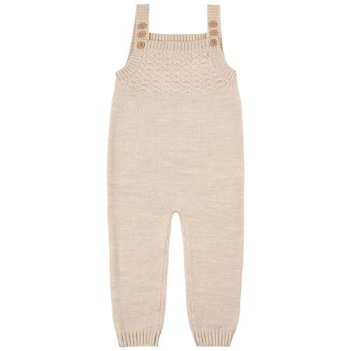 Little Jalo Strikket Overalls Cremefarvet 74 cm  Creme  74 cm  unisex