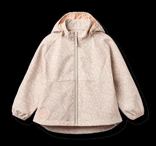 Wheat Softshell Jacket Mitta Rose Shadow Flowers Rose Shadow Flowers 104 cm  Lyserød  104 cm  unisex