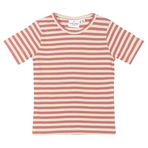 The New Siblings GOTS Uni Tee Old Rose Striped Old Rose Striped 104cm  Lyserød  104 cm  unisex
