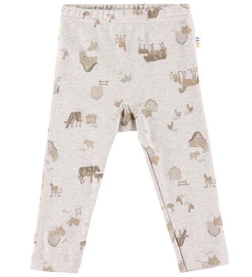 Joha Leggings - Lys Beige m. Bondegårdsdyr