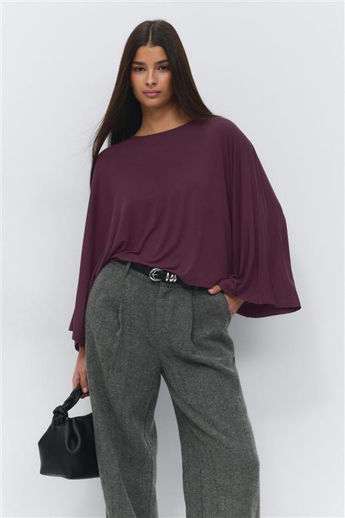Gina Tricot - Poncho top - cape topper - Rød - S - Dame