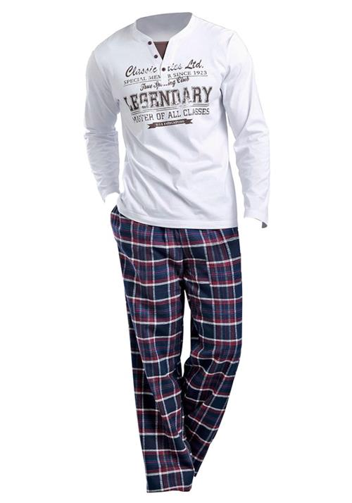 H.I.S Pyjamas lang  marin / hvid