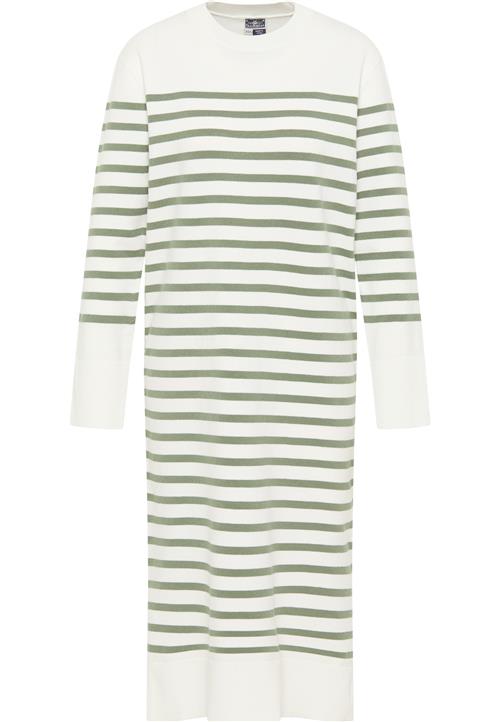 DreiMaster Maritim Strikkjole  oliven / hvid