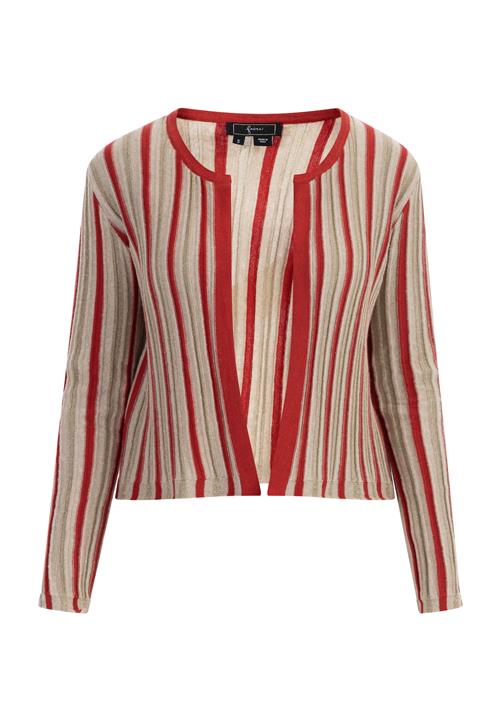 faina Cardigan  beige-meleret / guld / carminrød