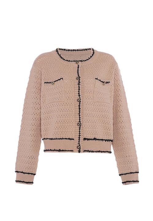 faina Cardigan  nude / sort