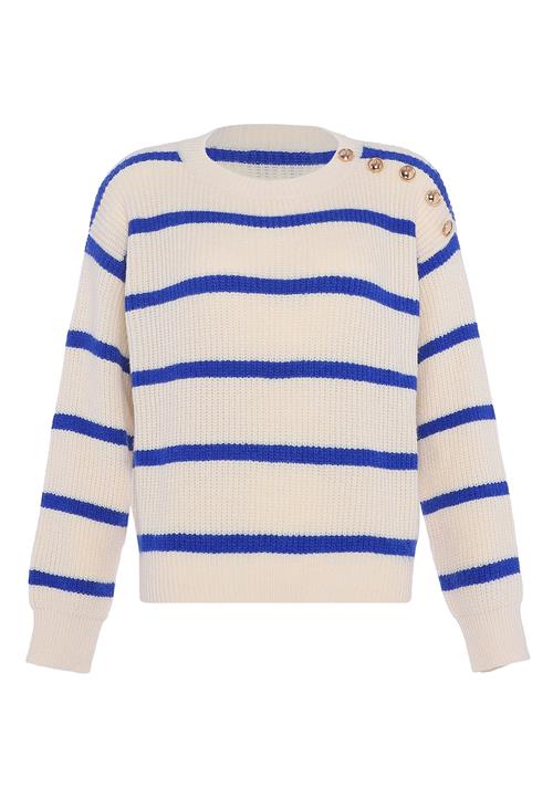 faina Pullover  blå / uldhvid