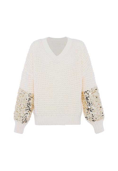 faina Pullover  guld / uldhvid