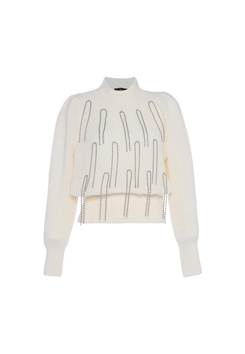 faina Pullover  sølvgrå / uldhvid