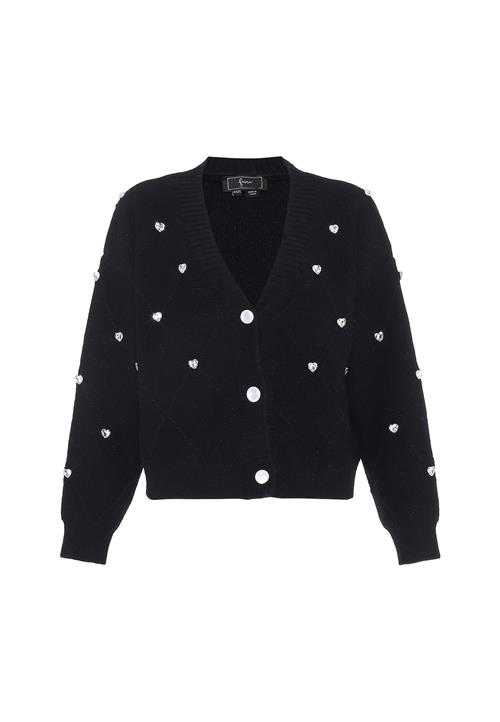 faina Cardigan  sort / transparent