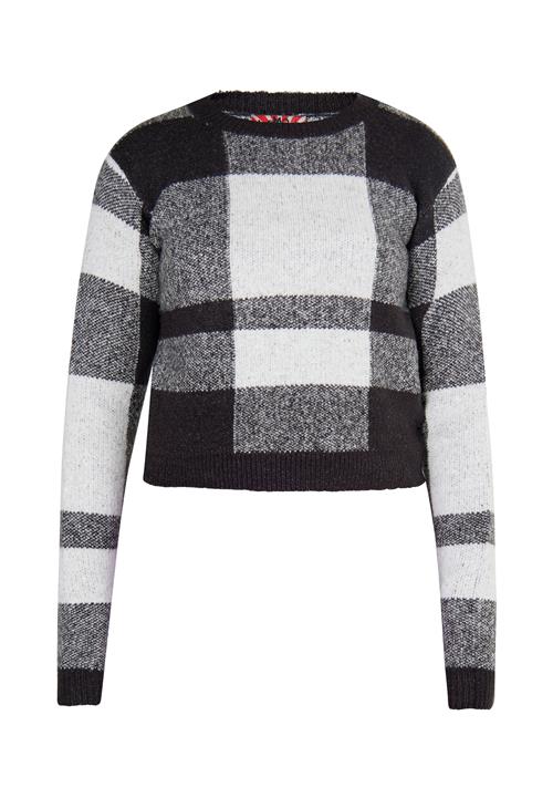 myMo ROCKS Pullover 'Ucy'  sort / sort-meleret / hvid