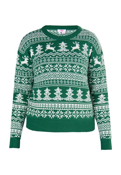 MYMO Pullover 'Biany'  smaragd / hvid