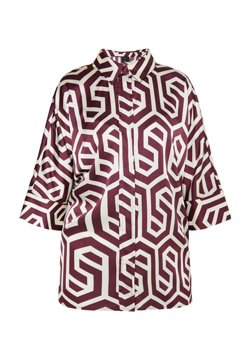 DreiMaster Klassik Bluse  burgunder / uldhvid