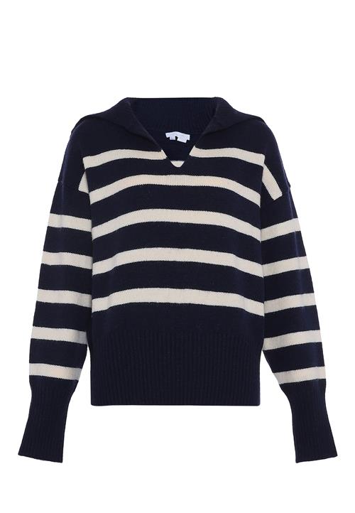 BLONDA Pullover  marin / hvid