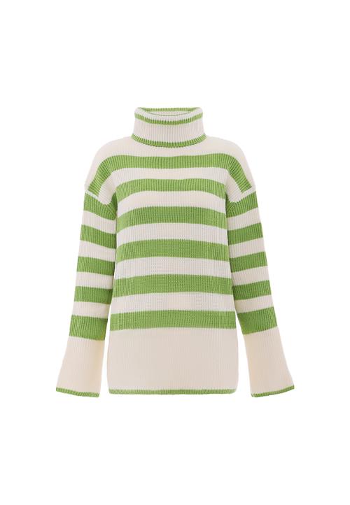 BLONDA Pullover  grøn / uldhvid