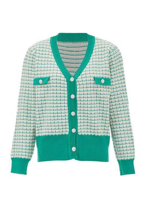 NAEMI Cardigan  grøn / sølv / hvid