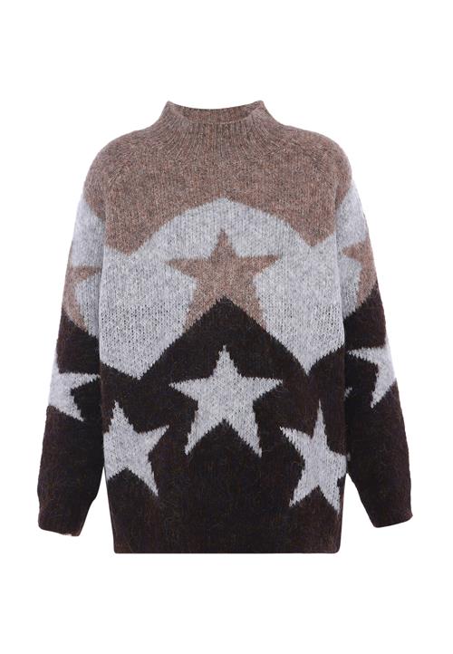 Jalene Pullover  brun-meleret / hvid-meleret